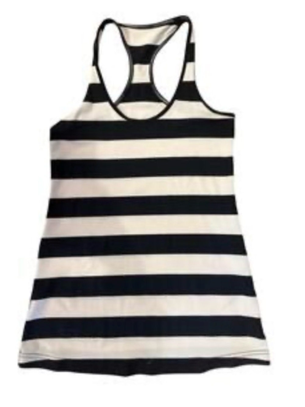 lululemon athletica Black and White Striped Racerback Tank